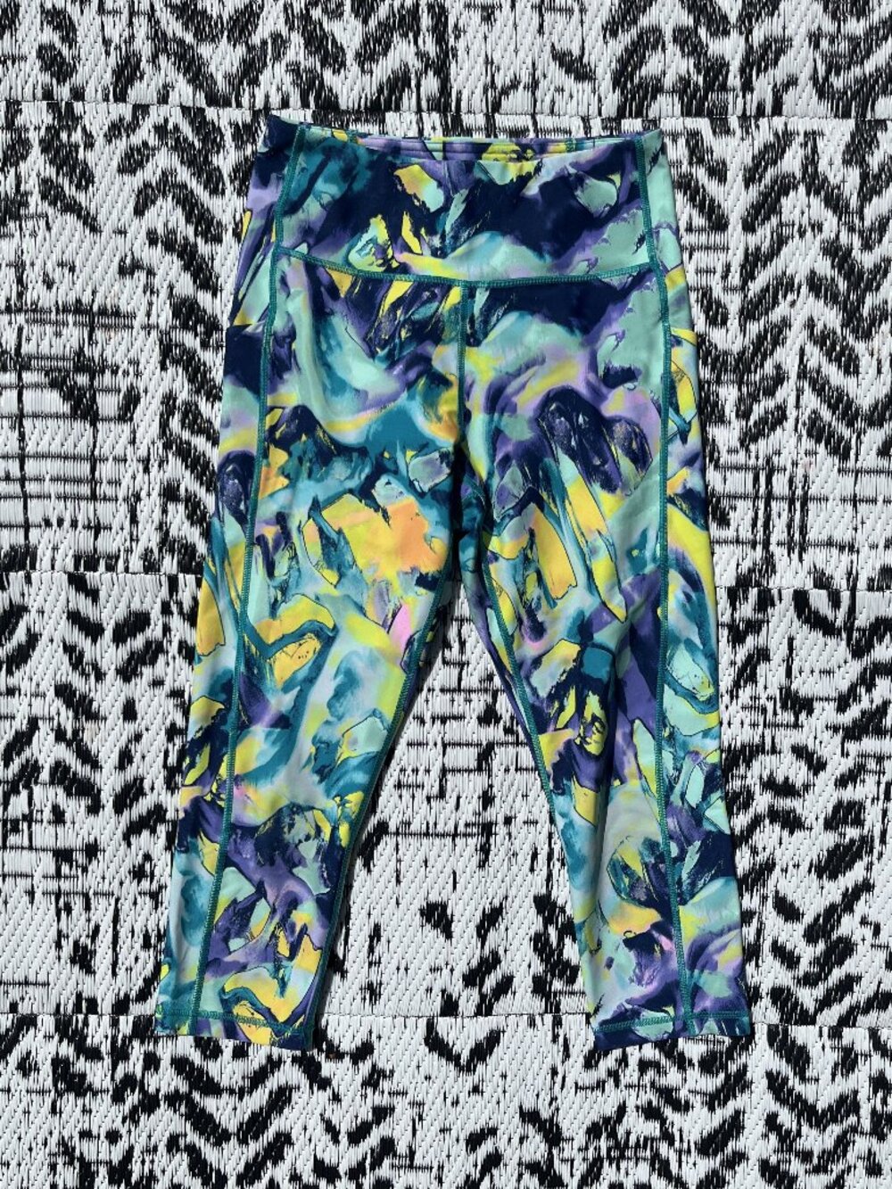Tek Gear Ultrastretch Crop Leggings Women's Blue Purple Athletic Activewear